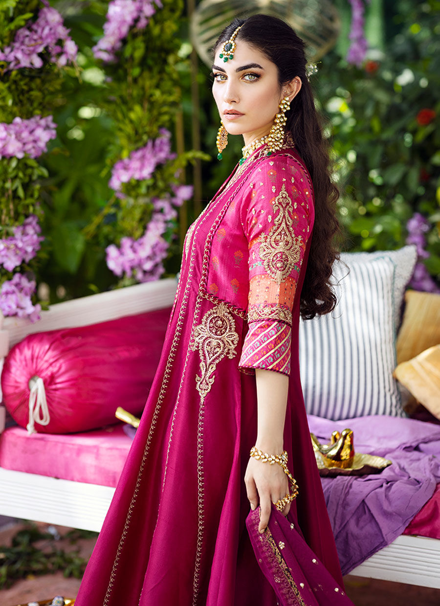 Farah Talib Aziz | Designer Picks 24 | ZAREEN FUCHSIA KALIDAAR AND DUPATTA