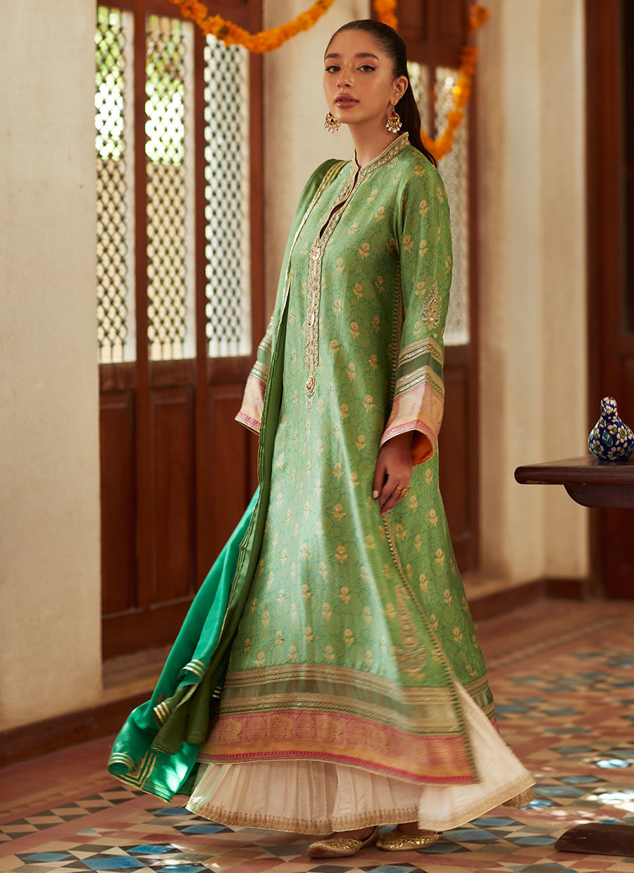 Farah Talib Aziz | Designer Picks 24 | RINA GREEN SHIRT AND DUPATTA