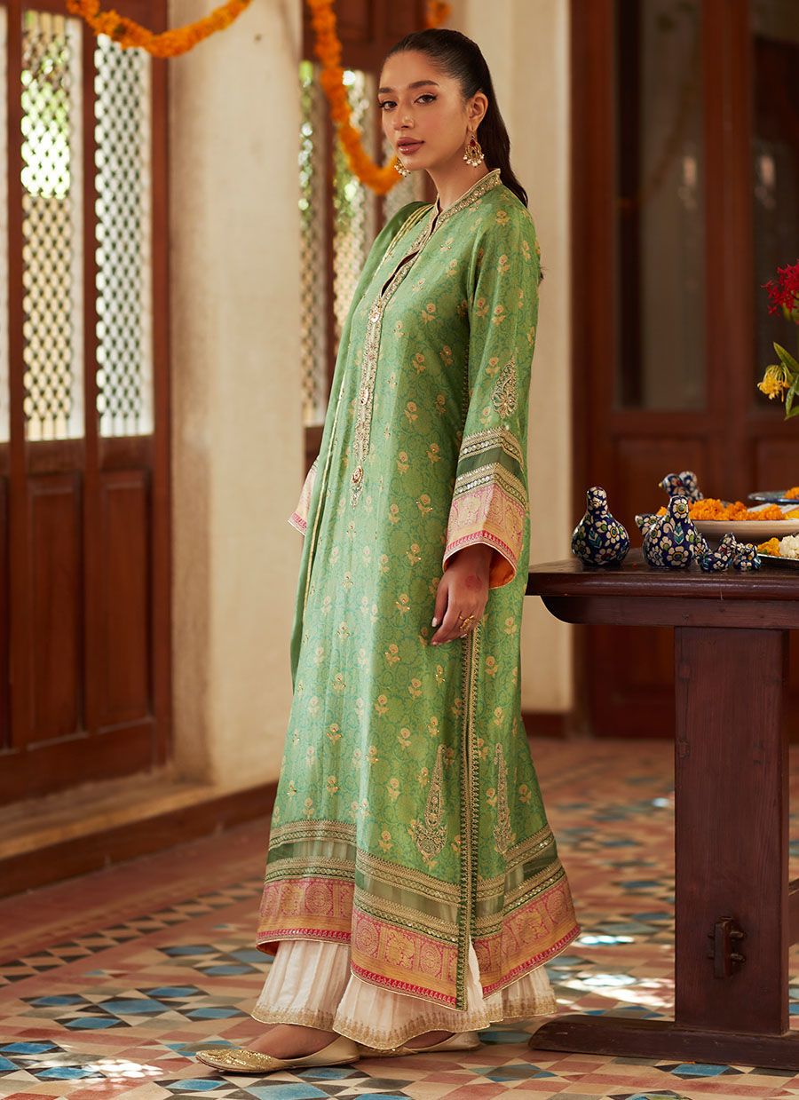 Farah Talib Aziz | Designer Picks 24 | RINA GREEN SHIRT AND DUPATTA