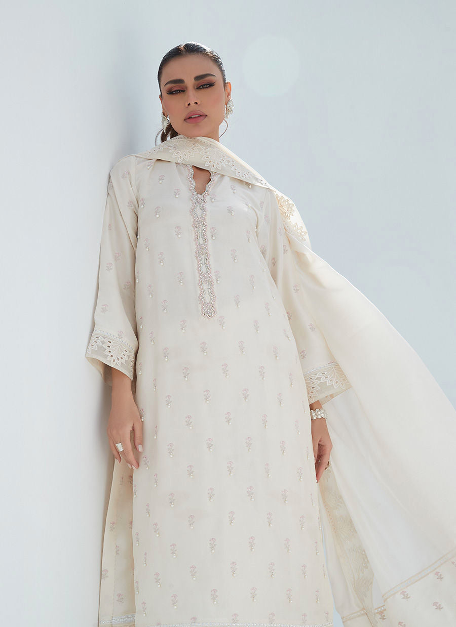 Farah Talib Aziz | Designer Picks 24 | ROSIE IVORY SHIRT AND DUPATTA