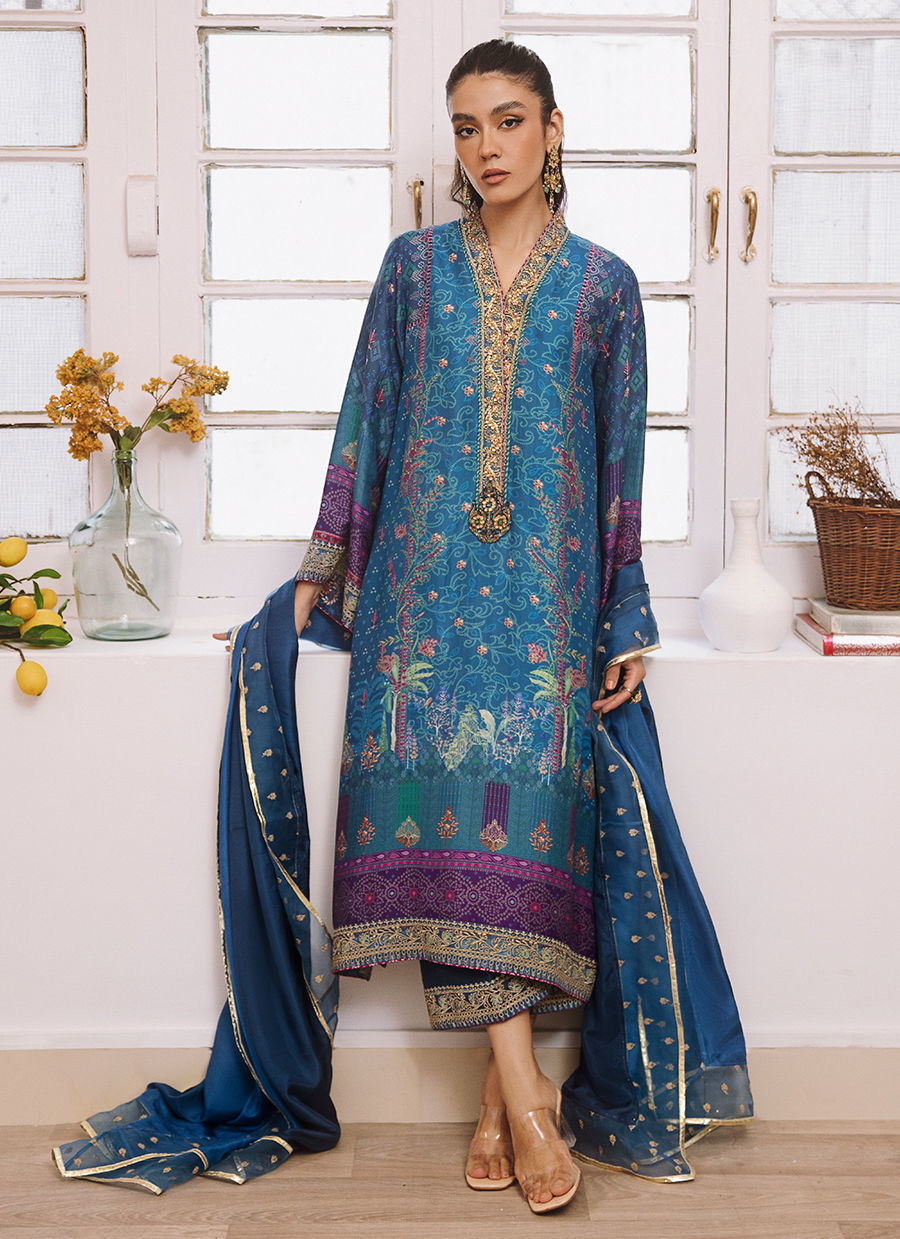 Farah Talib Aziz | Designer Picks 24 | ZOHRA LAPIS SHIRT AND DUPATTA