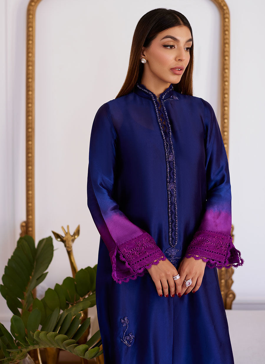 Farah Talib Aziz | Designer Picks 24 | MORGANA OMBRE SHISHA SILK LONG SHIRT