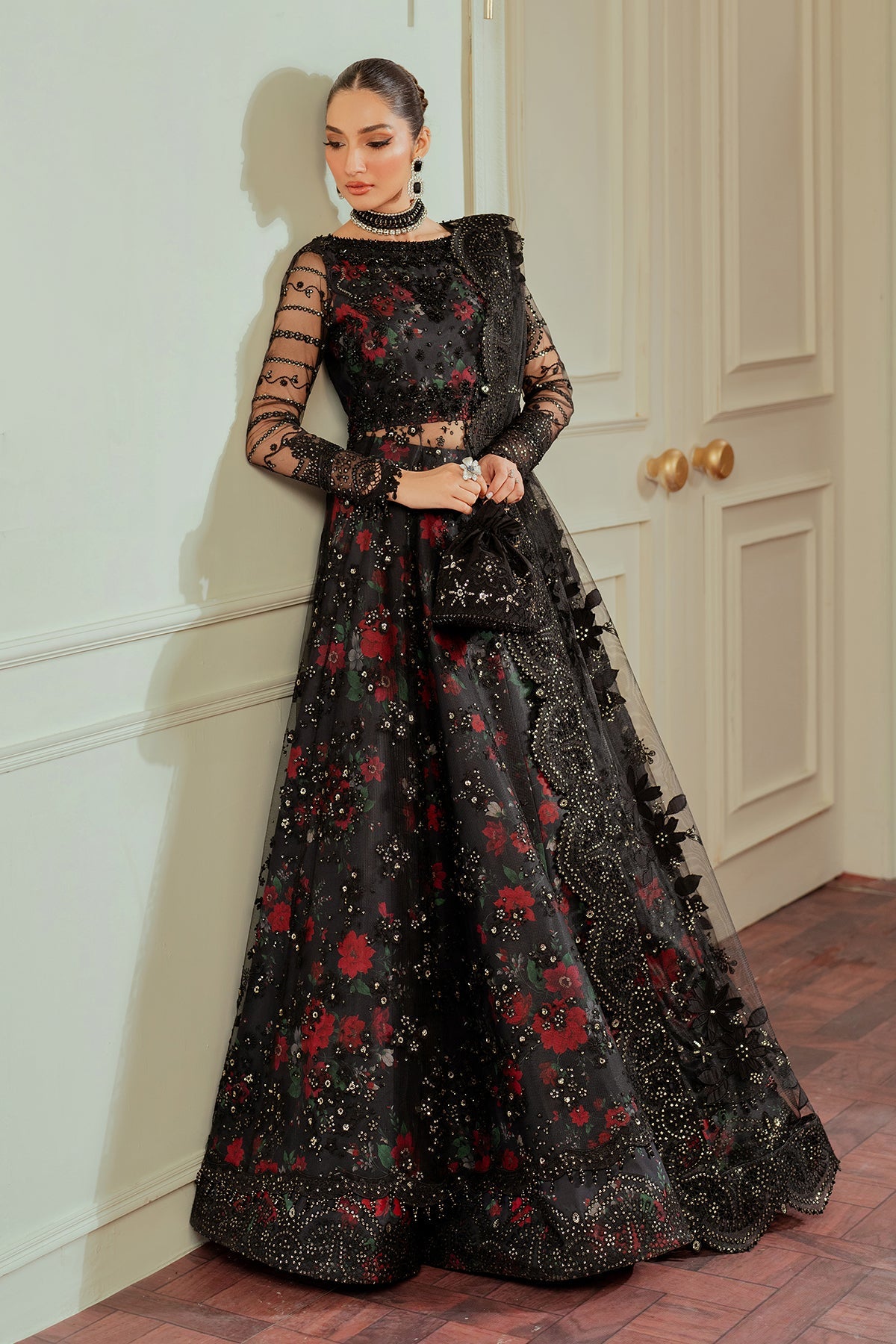 BAROQUE__EMBROIDERED NET CH13-05 STITCHED