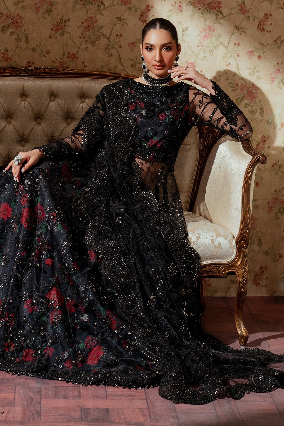 BAROQUE__EMBROIDERED NET CH13-05 STITCHED