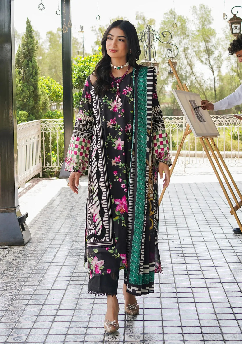 Elaf Premium | Printed Collection 24 | EEP-02A - Dark Floral