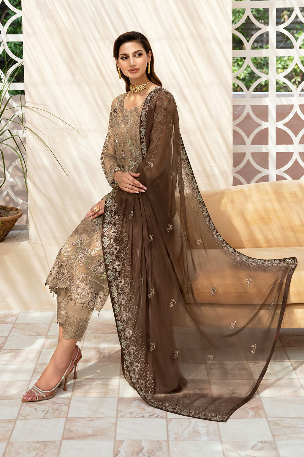 Ramsha | Chevron Chiffon Collection |A-904