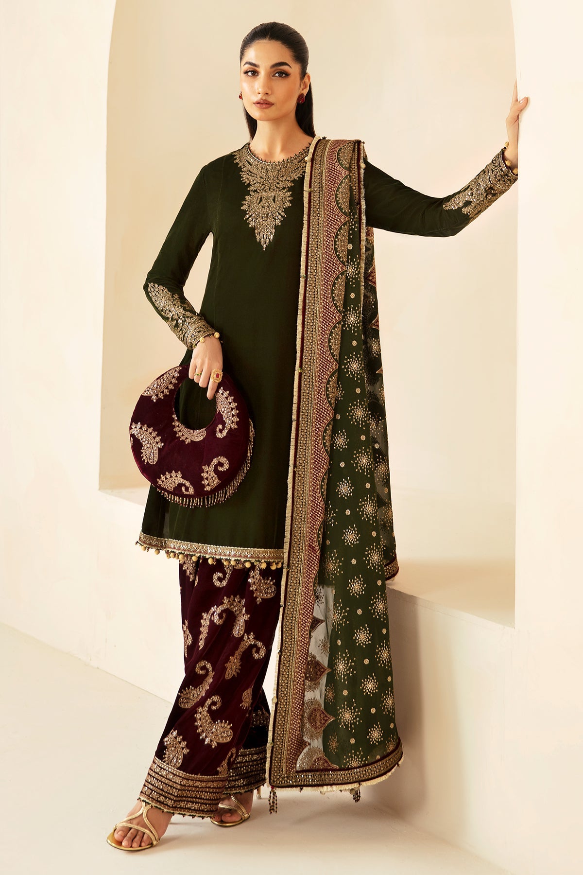 JAZMIN__Embroidered Velvet Formal VF-2029
