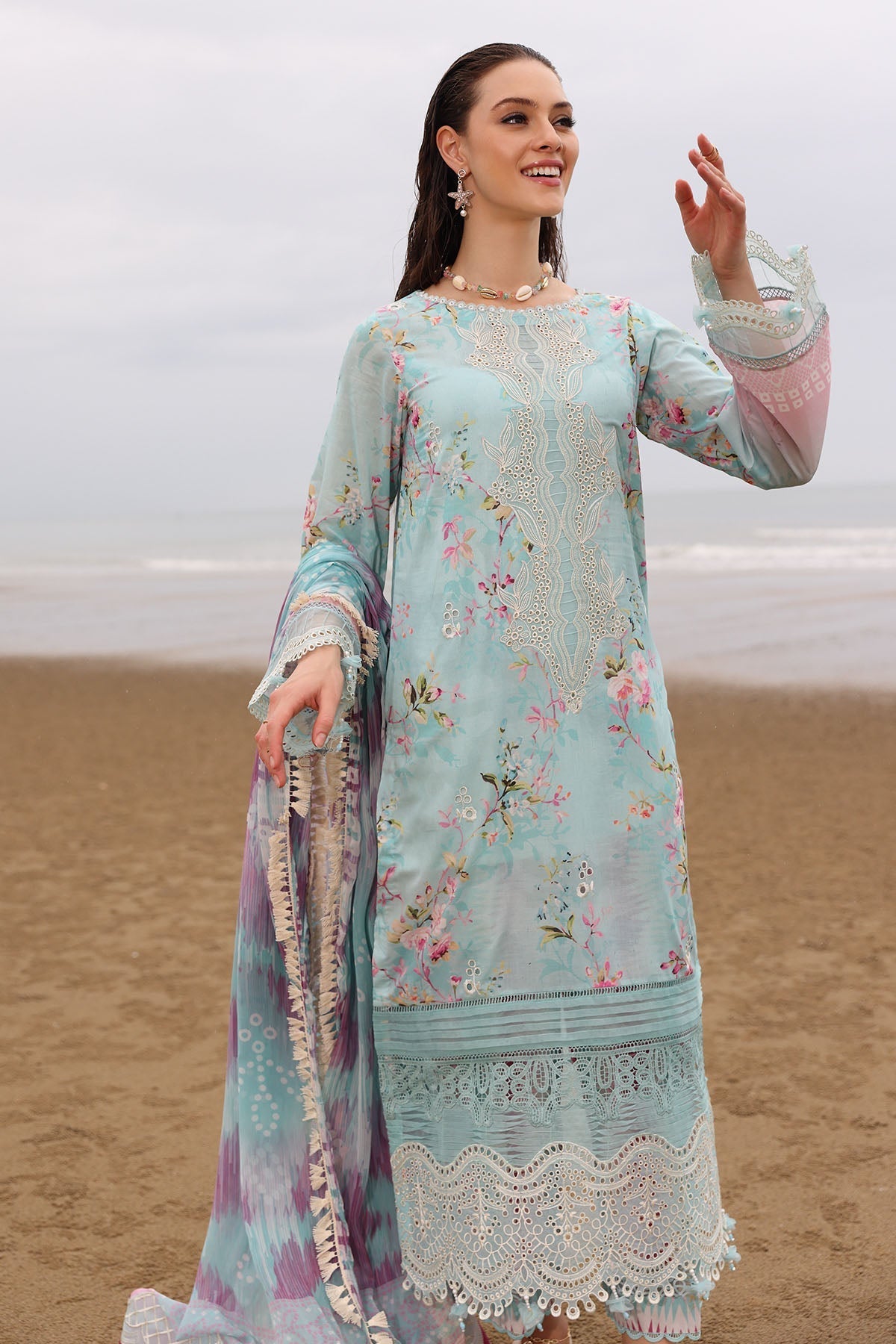 Nureh | Gardenia Embroidered Lawn 25 | NSG-173