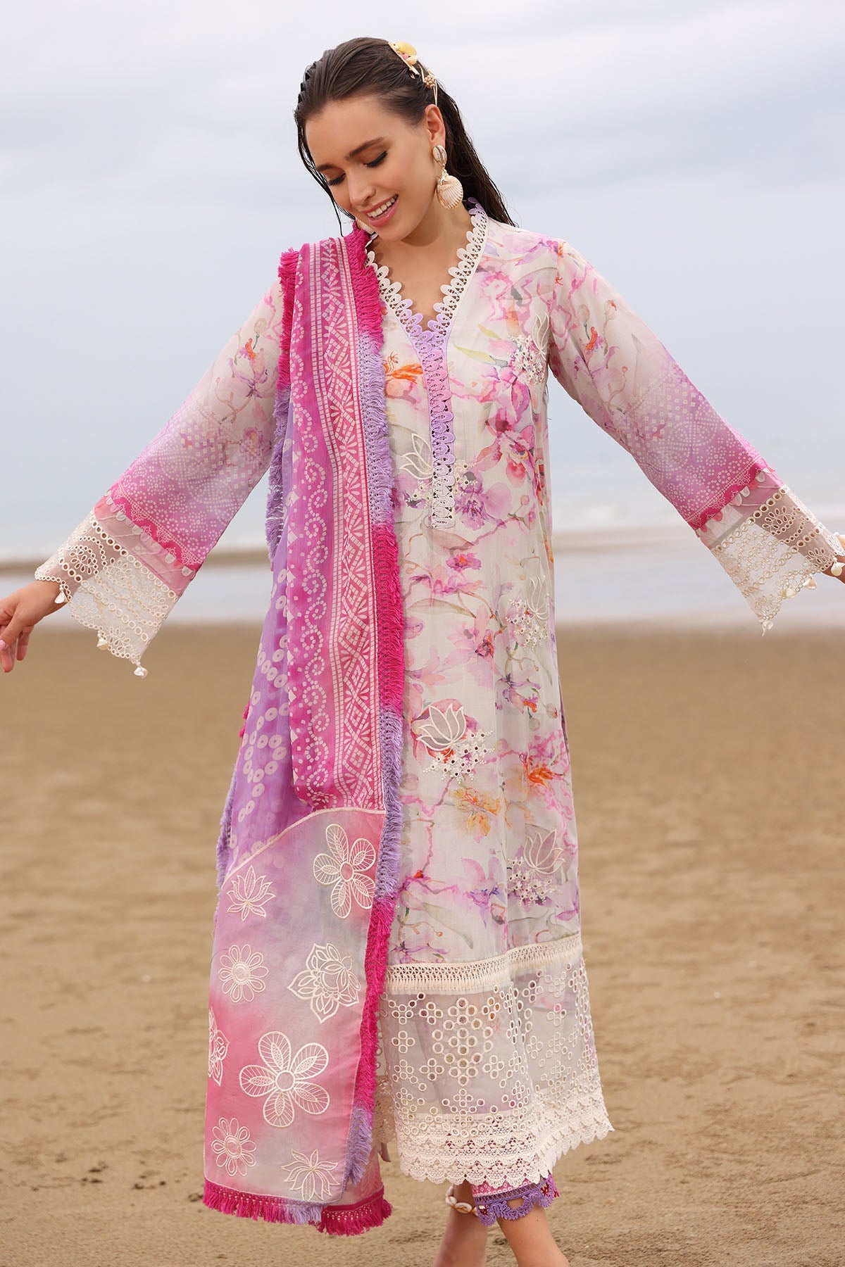 Nureh | Gardenia Embroidered Lawn 25 | NSG-172