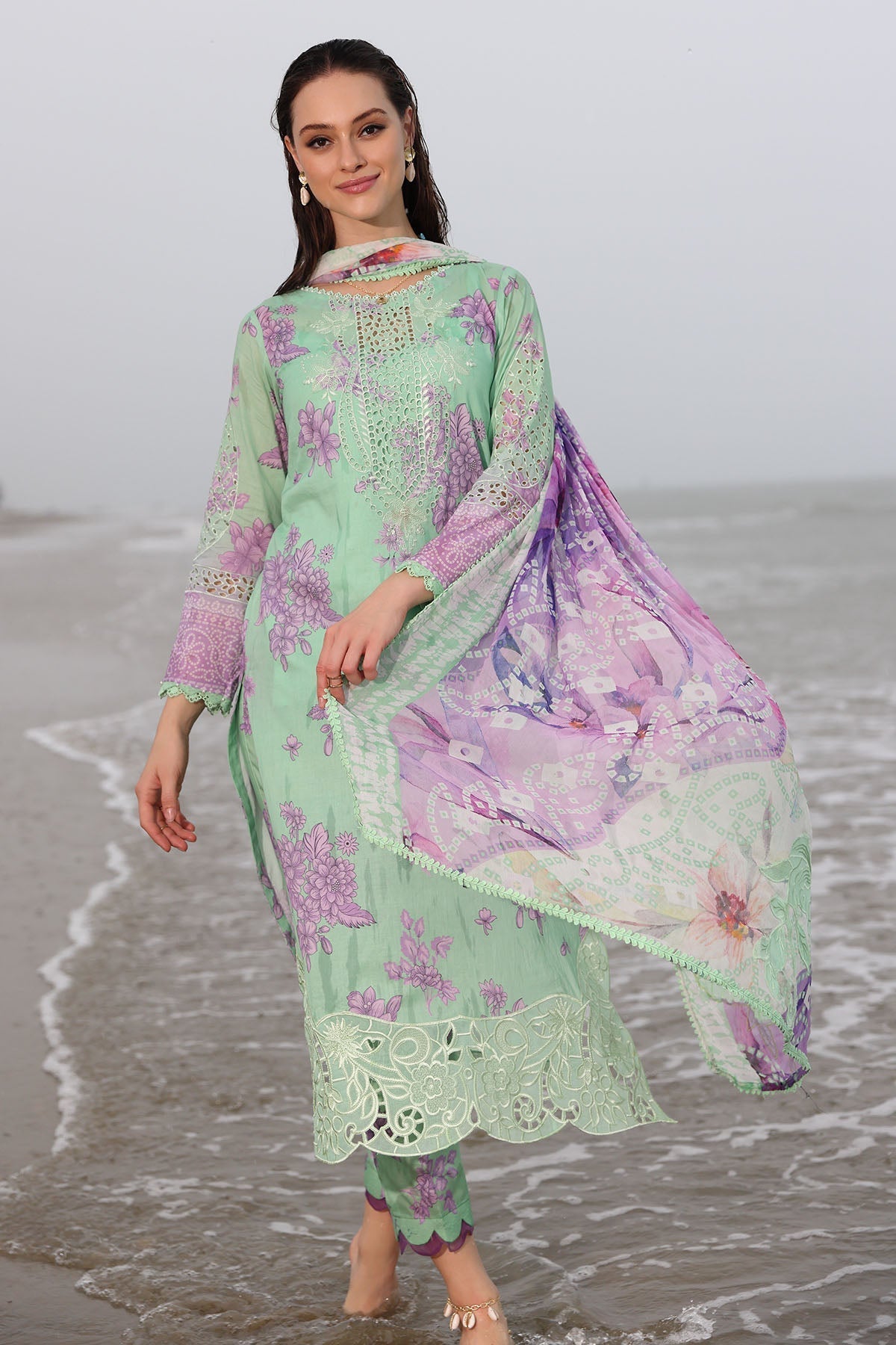 Nureh | Gardenia Embroidered Lawn 25 | NSG-174