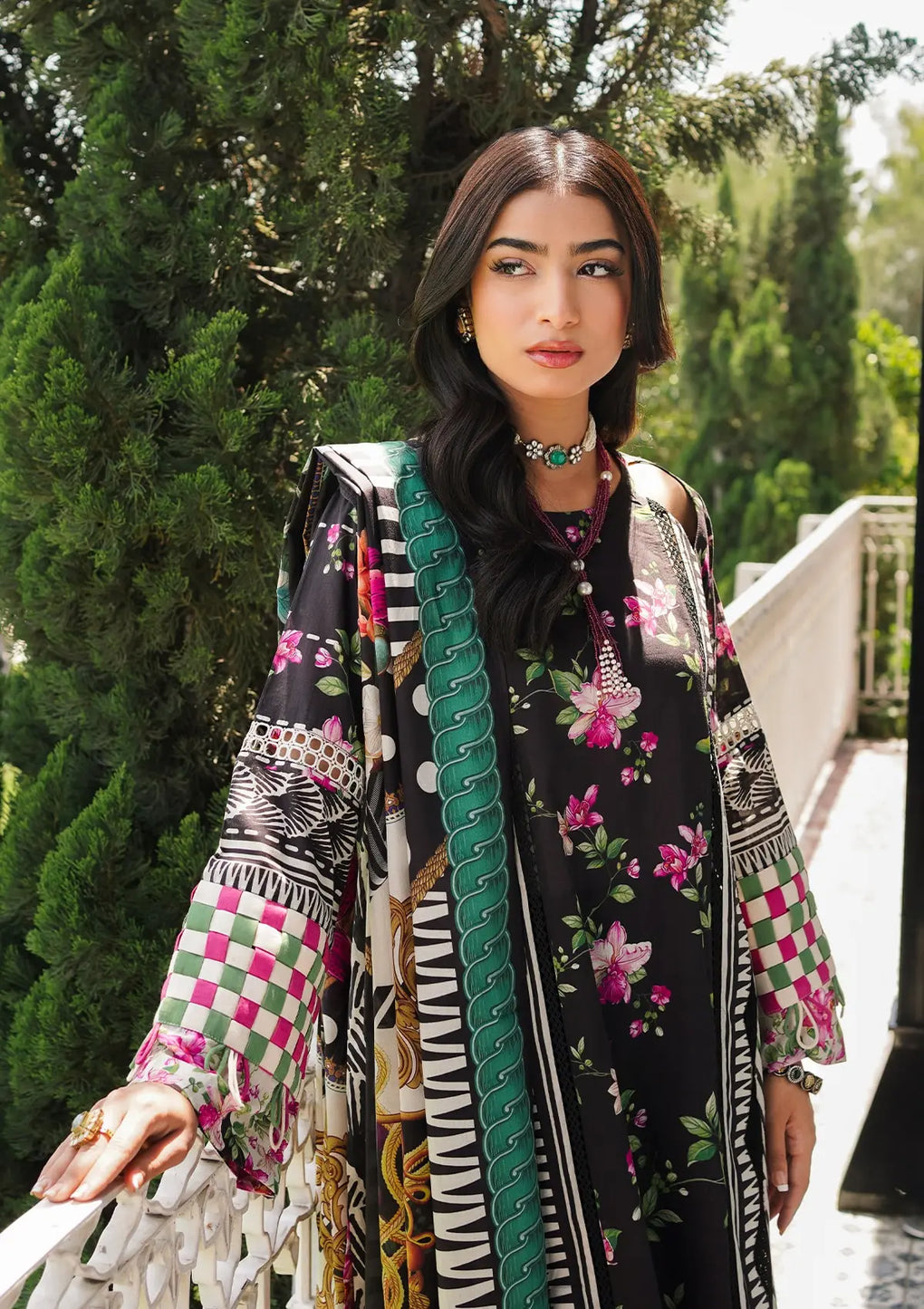 Elaf Premium | Printed Collection 24 | EEP-02A - Dark Floral