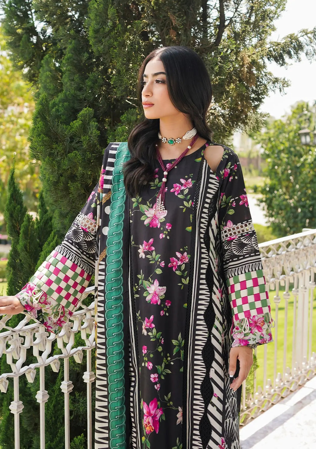 Elaf Premium | Printed Collection 24 | EEP-02A - Dark Floral