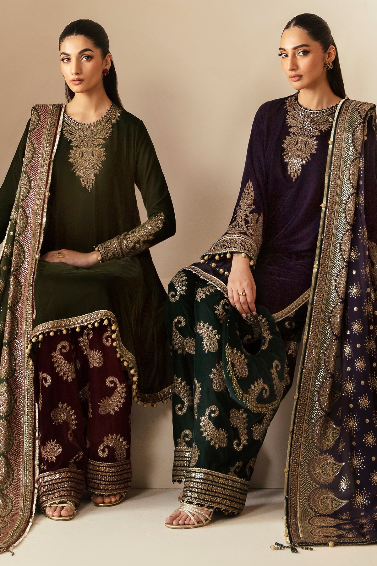 JAZMIN__Embroidered Velvet Formal VF-2029