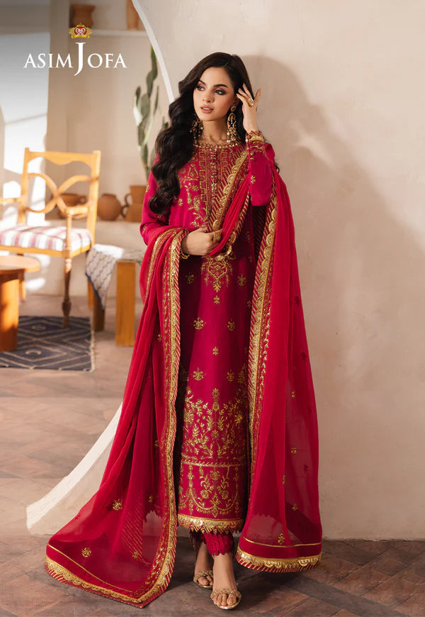 Asim Jofa | Heeriye | AJHE-07 EMBROIDERED JUMBO SILK 3 PCS