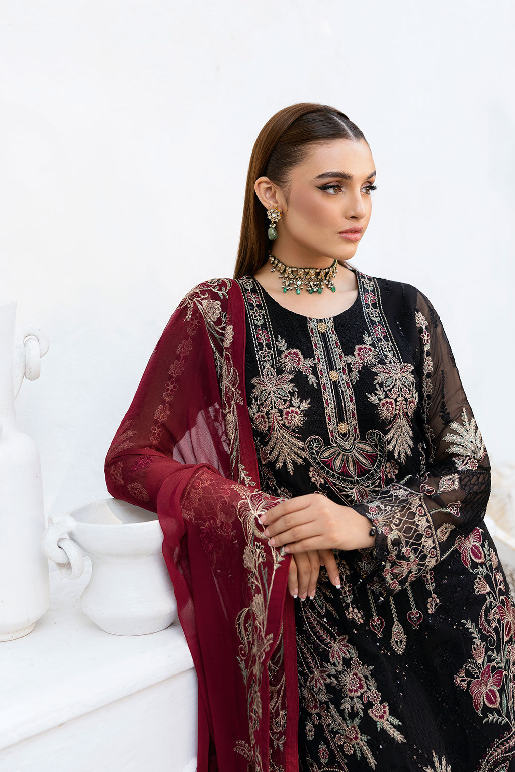 Ramsha | Chevron Chiffon Collection | A-1008