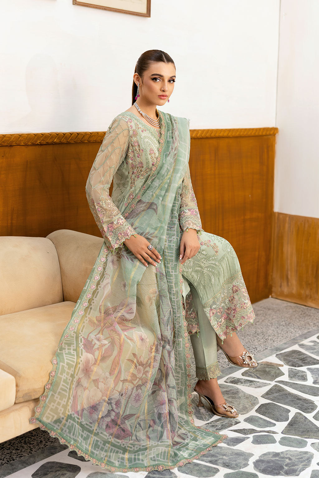 Ramsha | Chevron Chiffon Collection | A-1003
