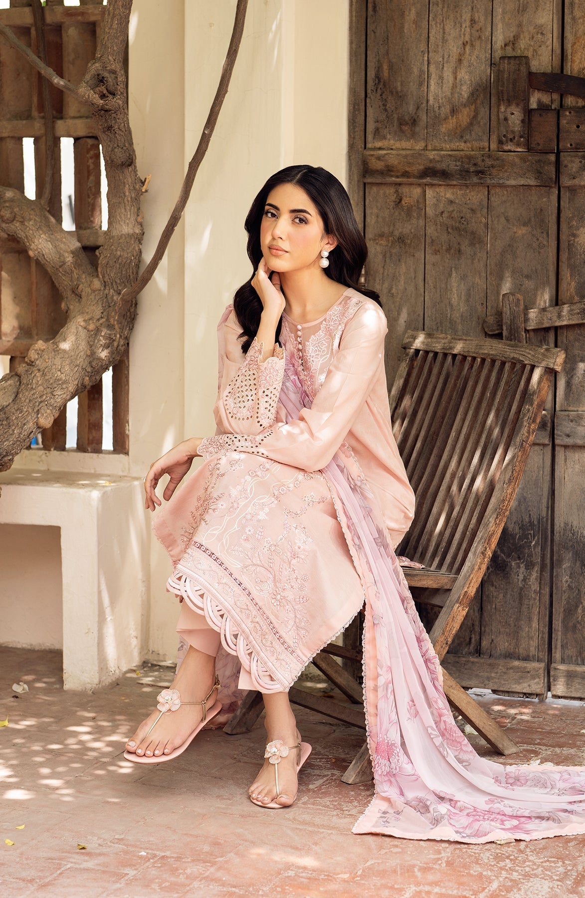 Zarif | Nura Textured Lawn 25 | VIYANA