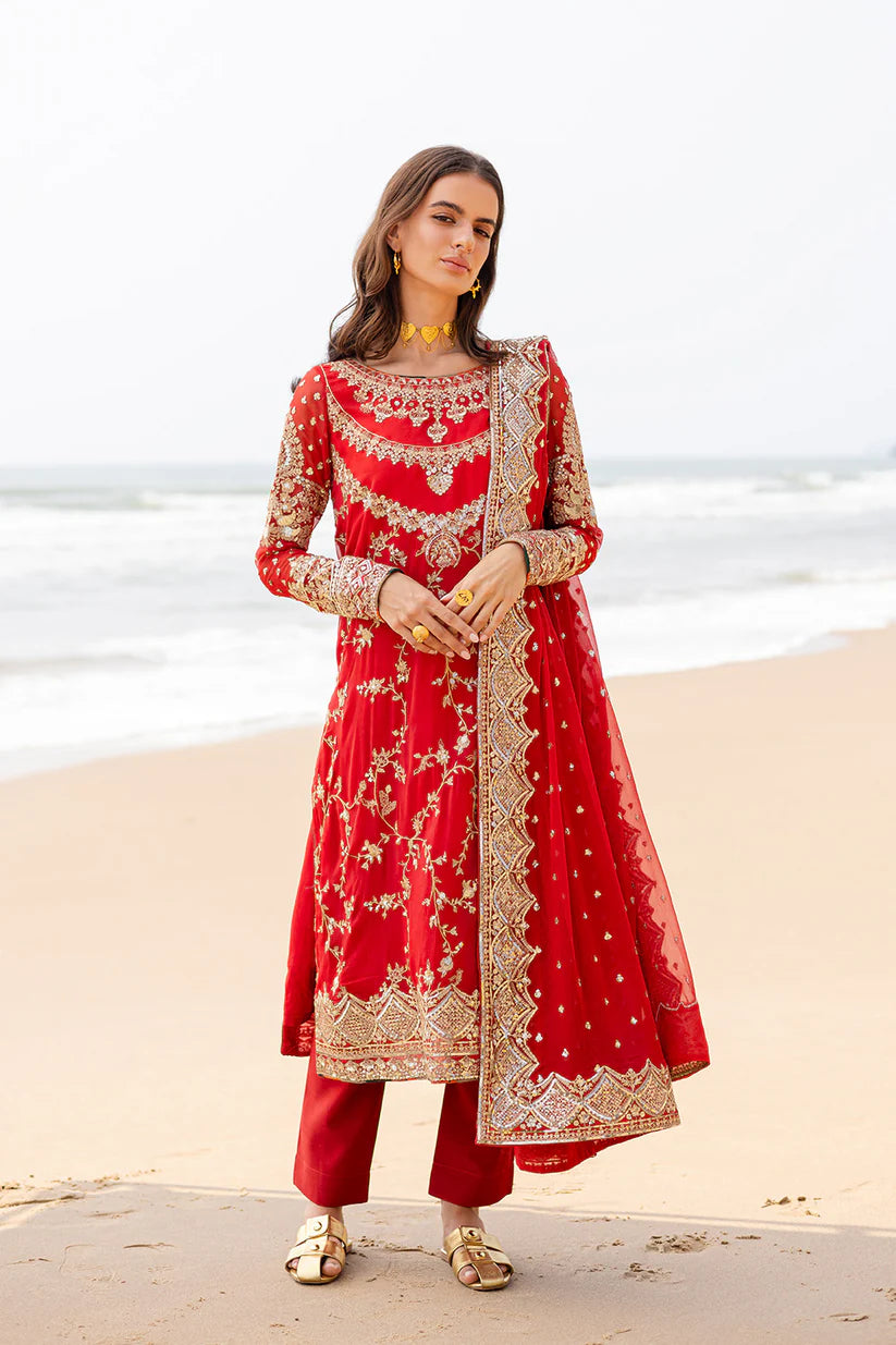 Freesia premium | Zyra | 3 Piece Embroirdered Chiffon Anvi - FW40055