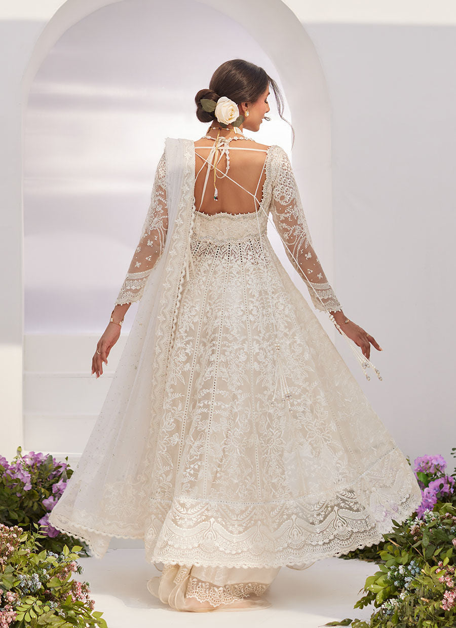 Farah Talib Aziz | Zaza Luxe Pret 24 | MAELLE IVORY EMBROIDERED AND EMBELLISHED KALIDAAR