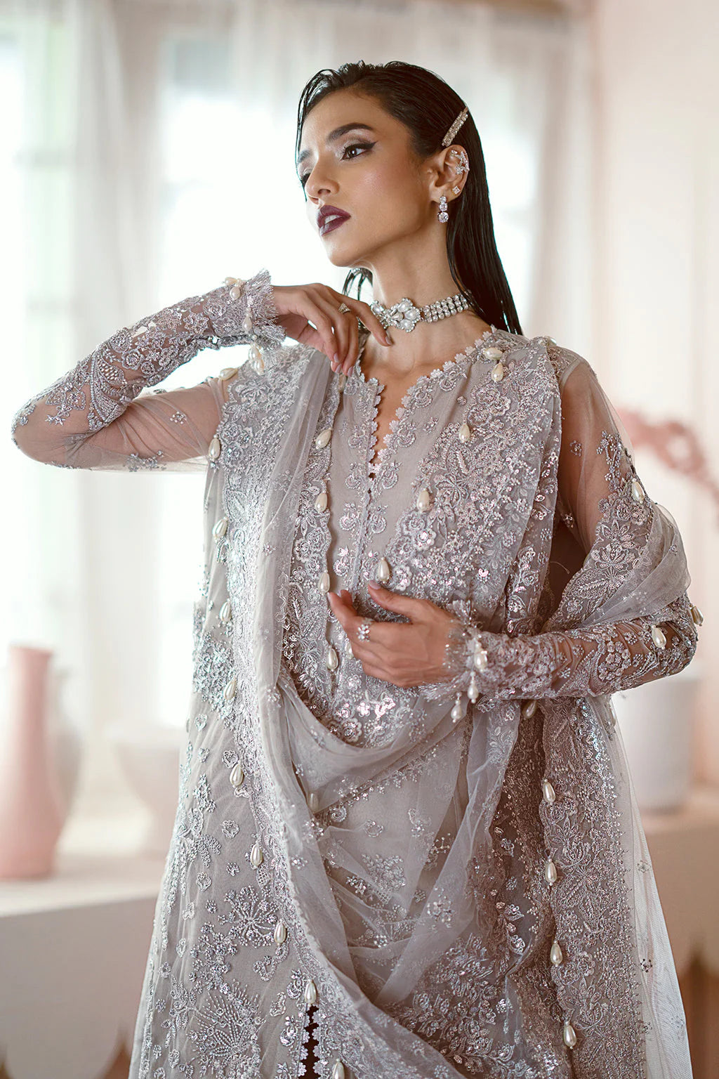 Ayzel Luminara Embroidered Net 3Pc Suit AWF-07 FREYA