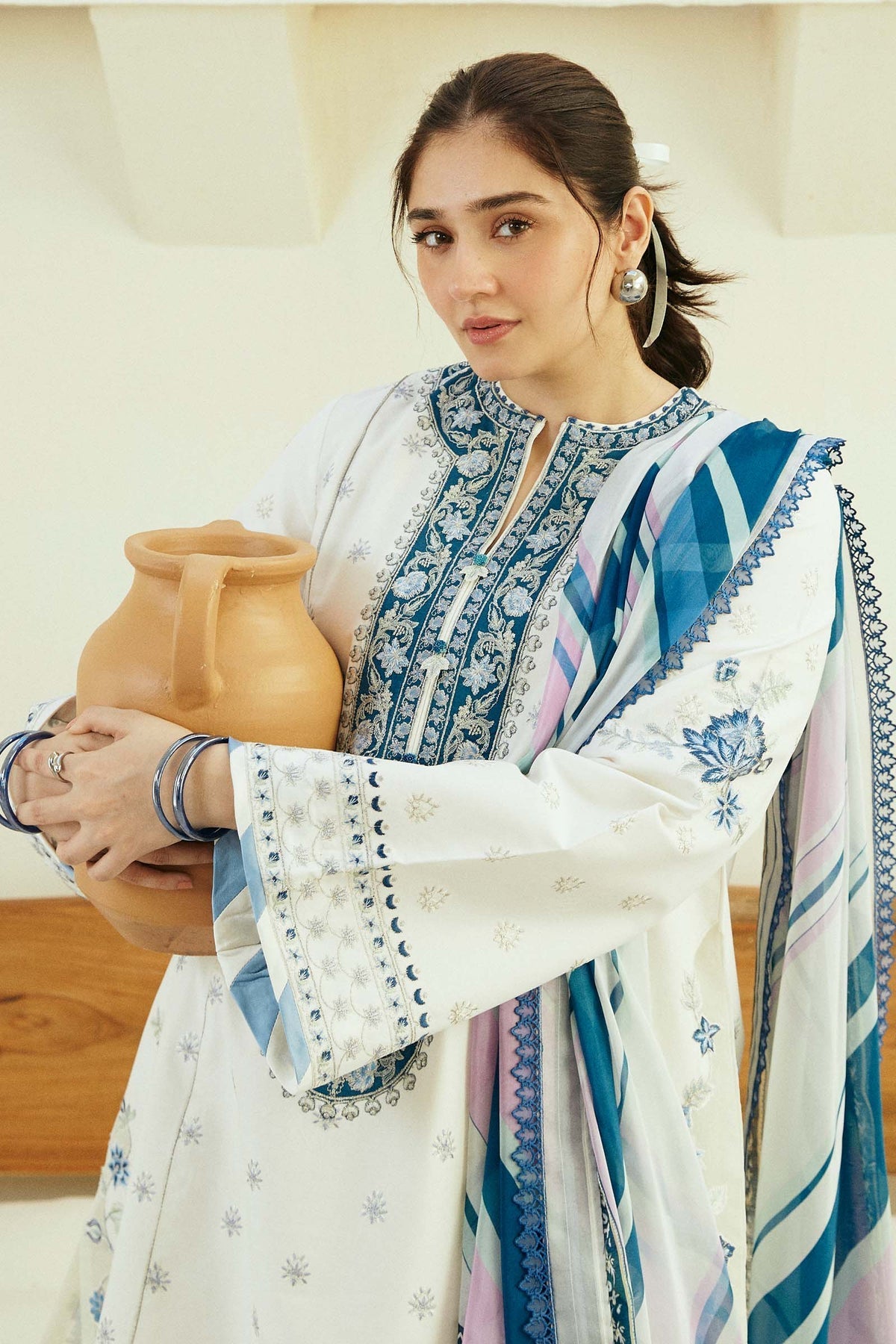 Zara Shahjahan | Coco Lawn Eid Edit 24 | IVORY-D4