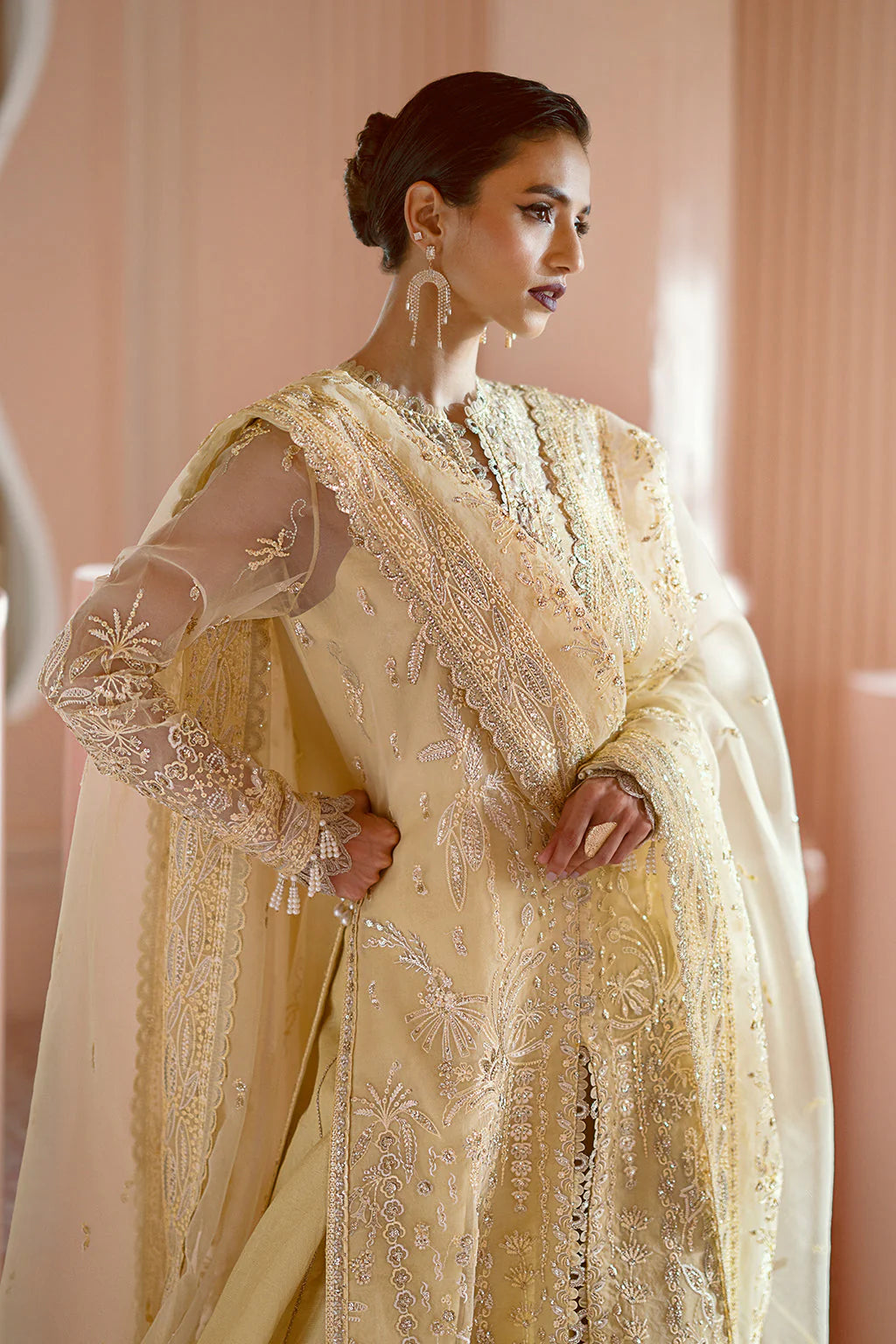 Ayzel Luminara Embroidered Organza 3Pc Suit AWF-02 LEIA