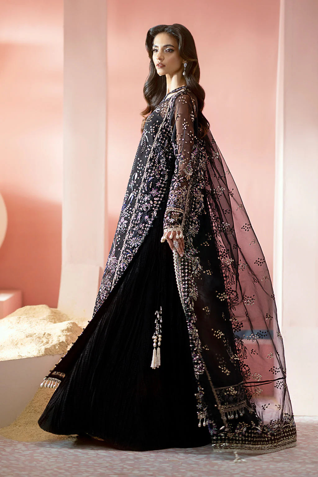 Ayzel Luminara Embroidered Organza 3Pc Suit AWF-01 MILAN