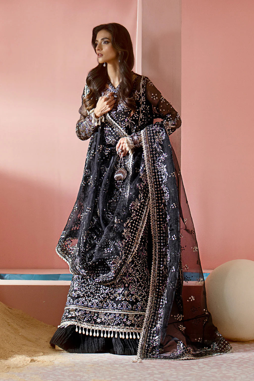 Ayzel Luminara Embroidered Organza 3Pc Suit AWF-01 MILAN