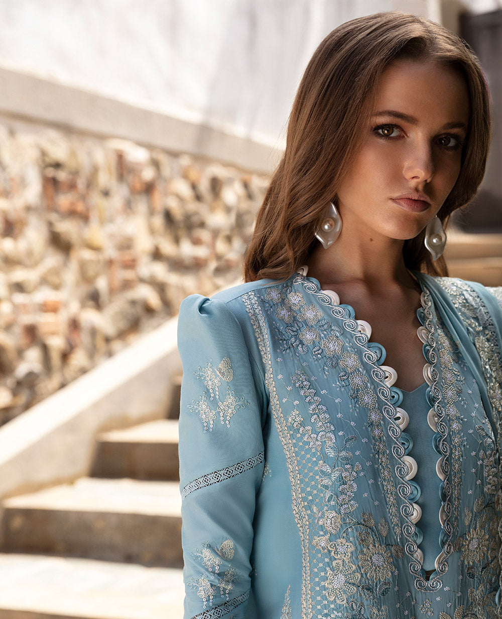 Republic Womenswear | Ilana Eid Luxury Lawn | Azure