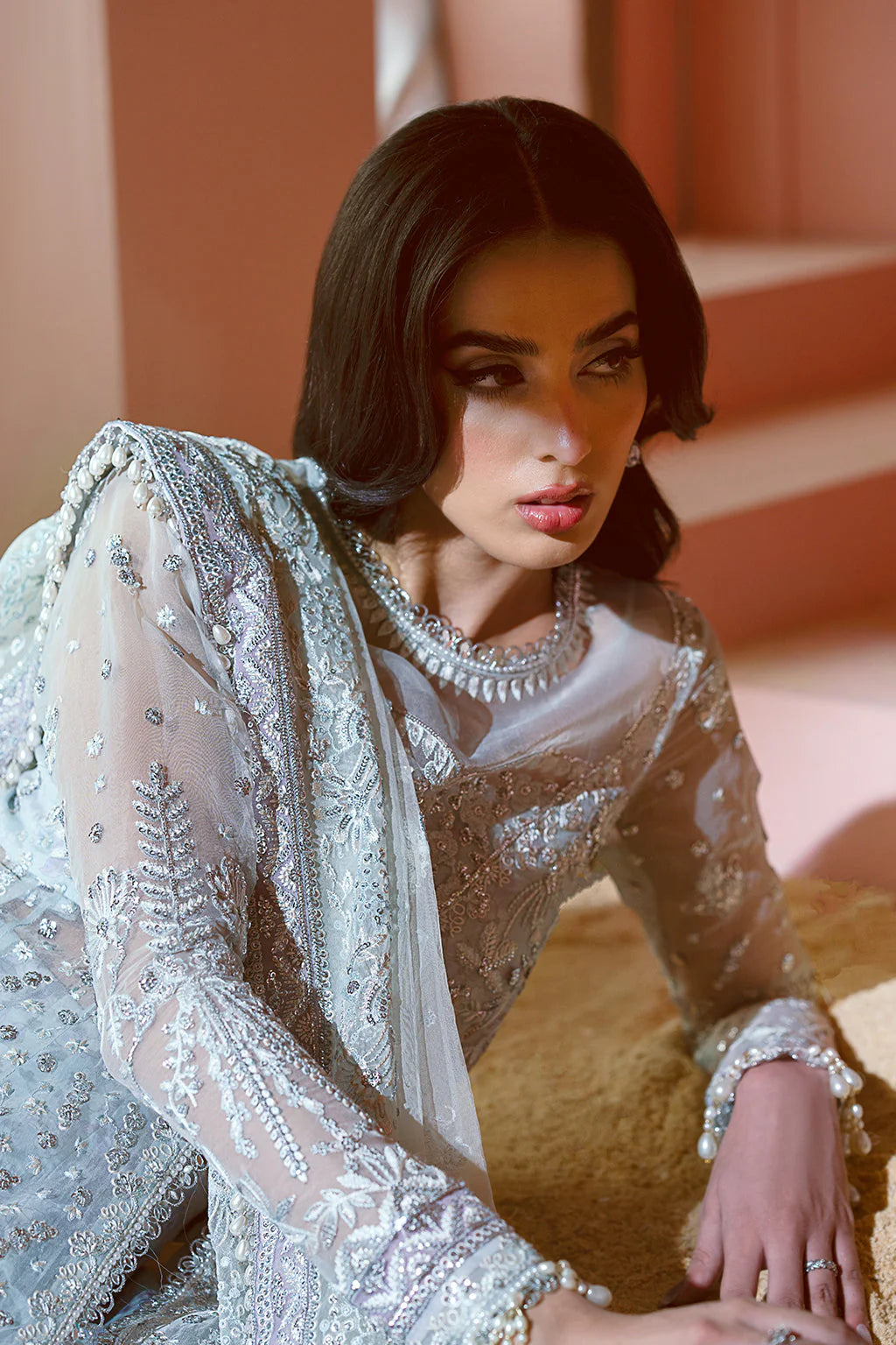 Ayzel Luminara Embroidered Organza 3Pc Suit AWF-09 TALIA