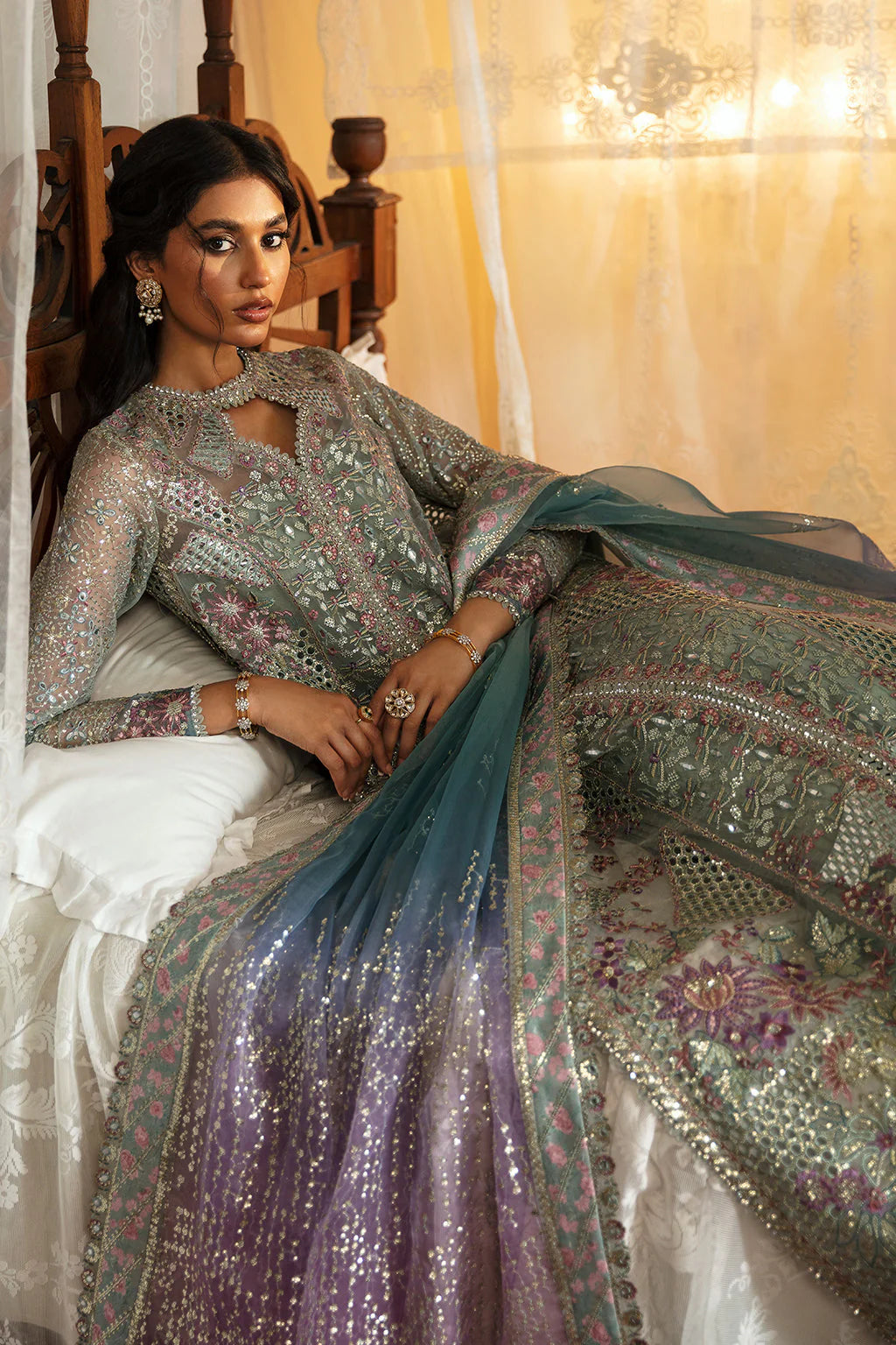Hayat by Afrozeh Embroidered Organza 3Pc Suit AFH-24-10 TARA