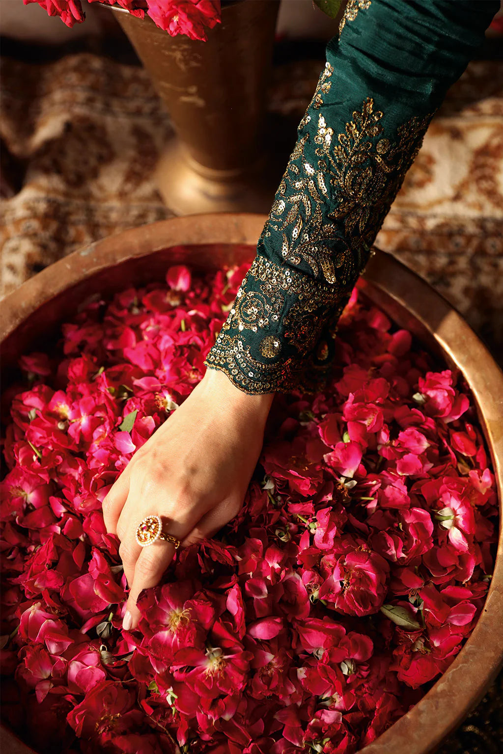 Shagna Premium Embroidered Raw Silk 3Pc Suit S-03 Zaib