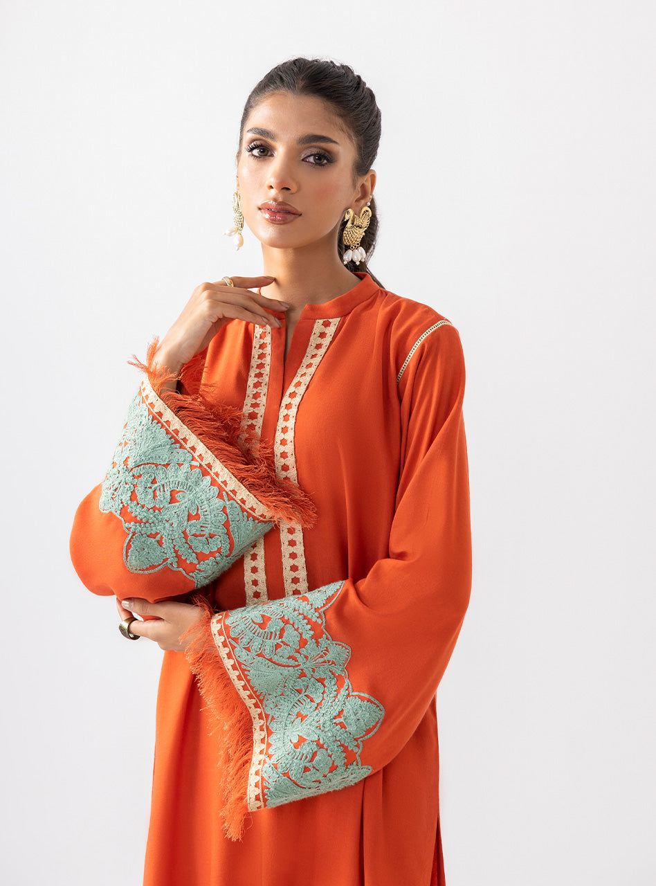 Zainab Chottani | Aara Casual Pret | Pumpkin Opal