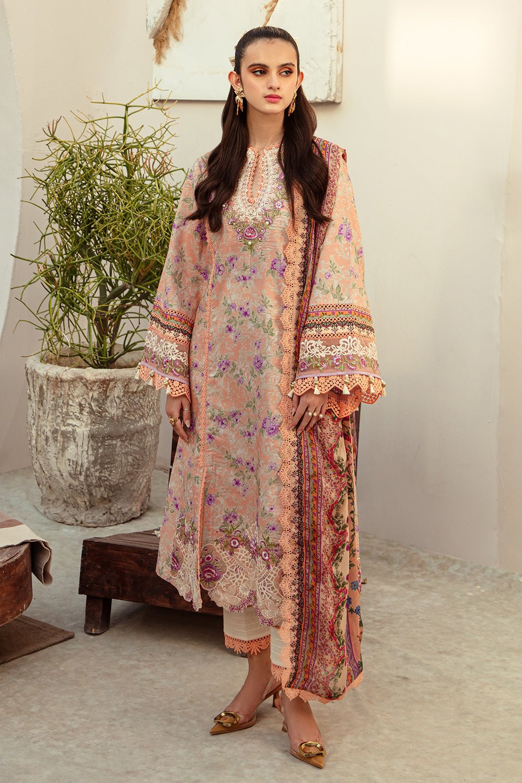 AJR Couture | Alif Affordable Lawn 24 | CORAL BLUSH