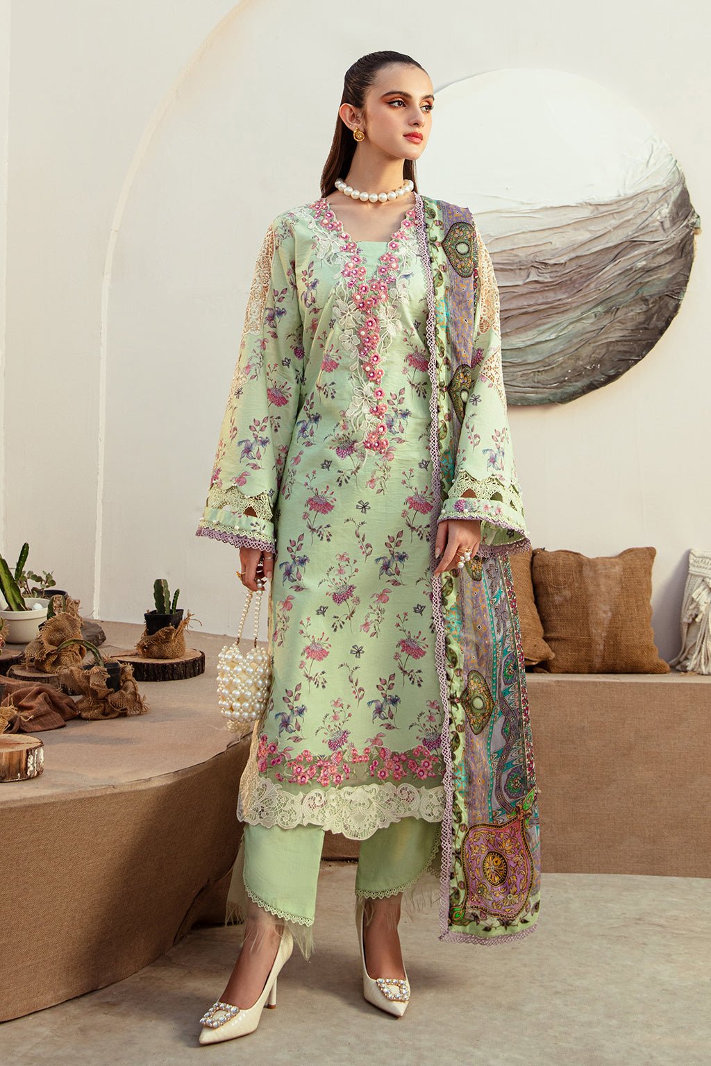 AJR Couture | Alif Affordable Lawn 24 | MINT MAGIC