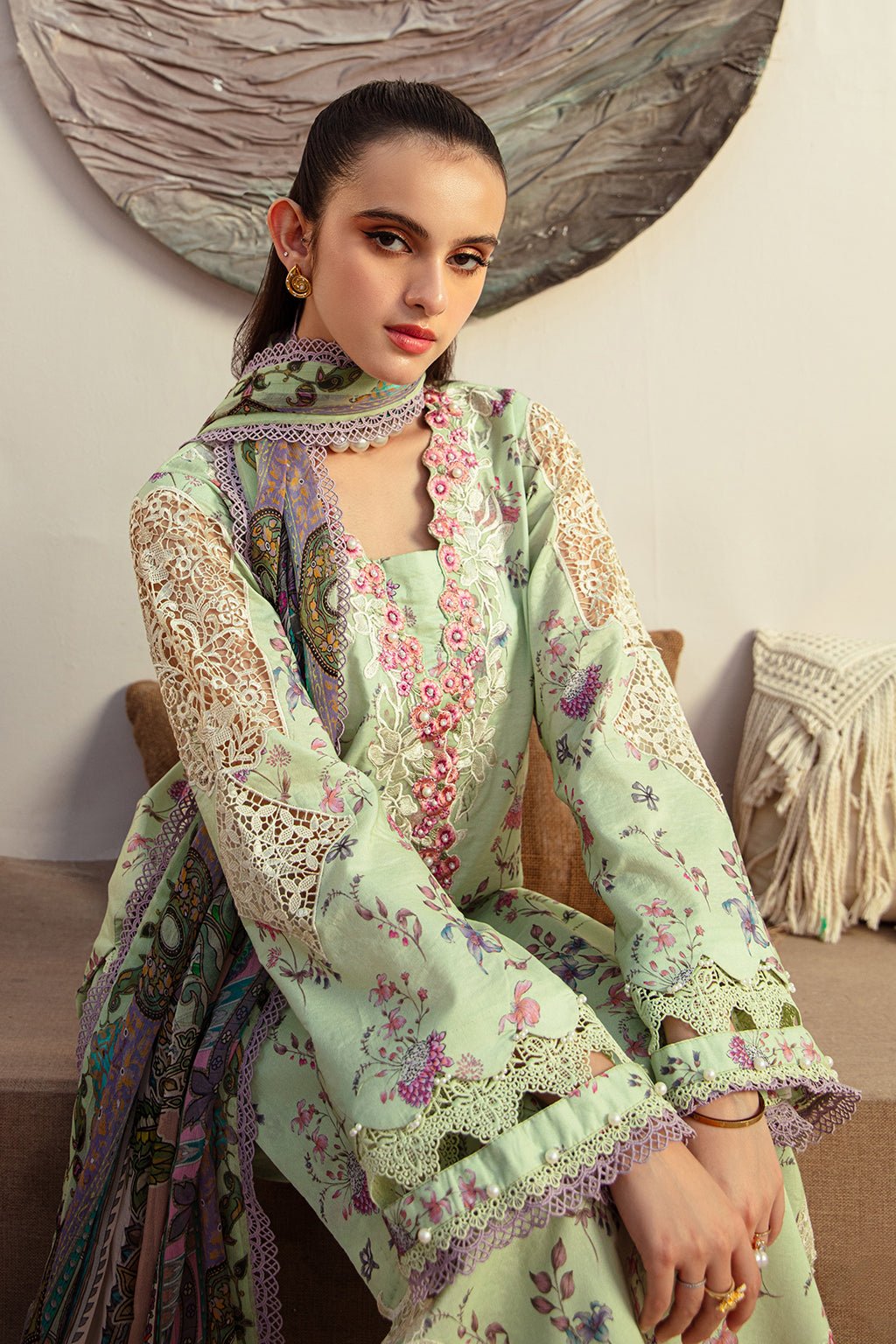 AJR Couture | Alif Affordable Lawn 24 | MINT MAGIC