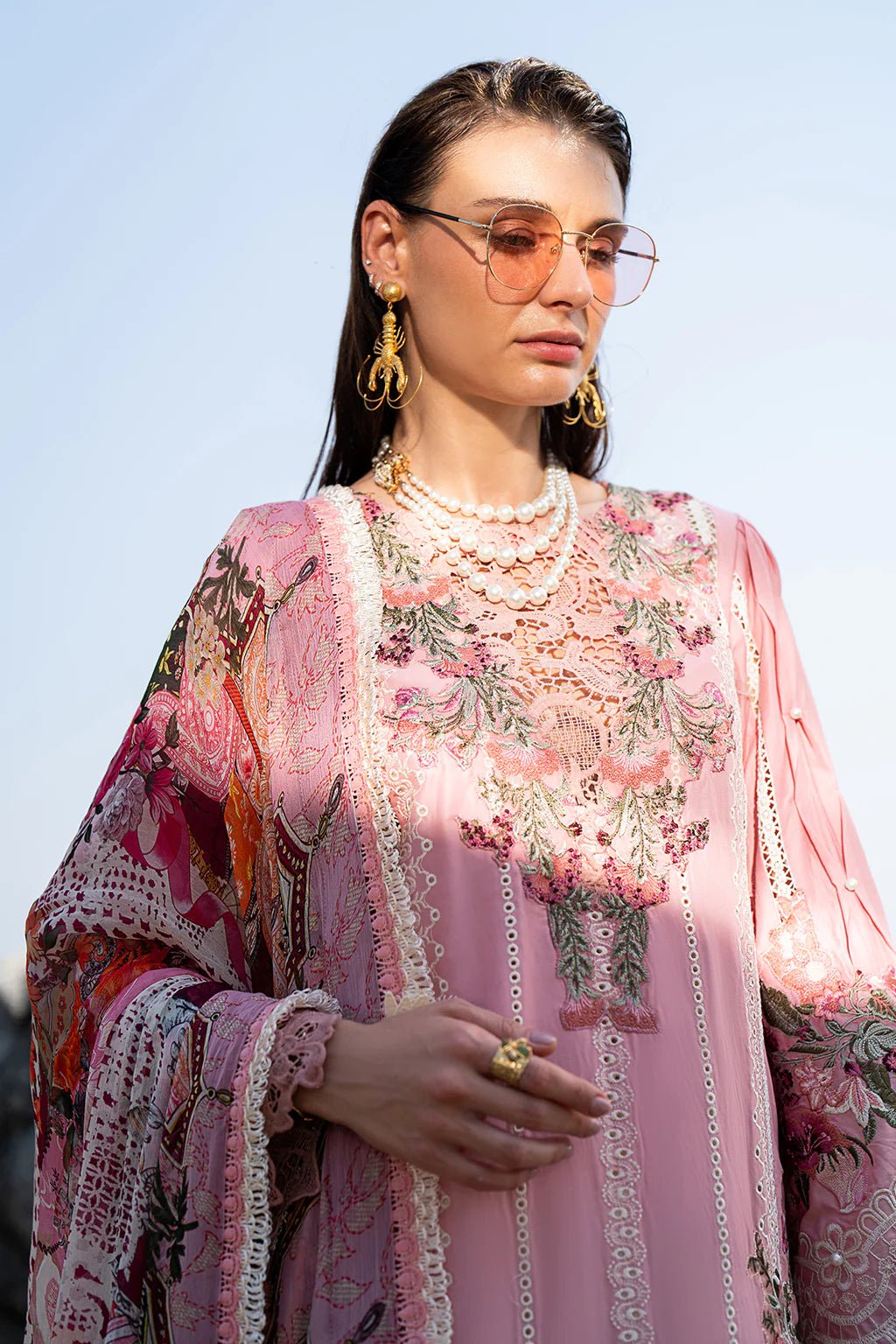 AJR Couture | Alif Signature Luxury Lawn 24 | Rosy