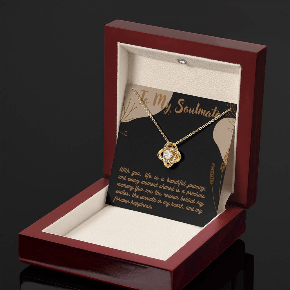 Love Knot Necklace for Valentines , Birthdays and Weddings with Beautiful Custom Message - Riwayat-e-khas