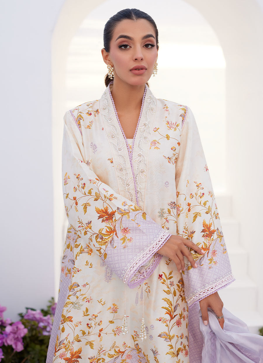 Farah Talib Aziz | Zaza Prints 24 | AMETHYST TRELLIS SHIRT AND DUPATTA