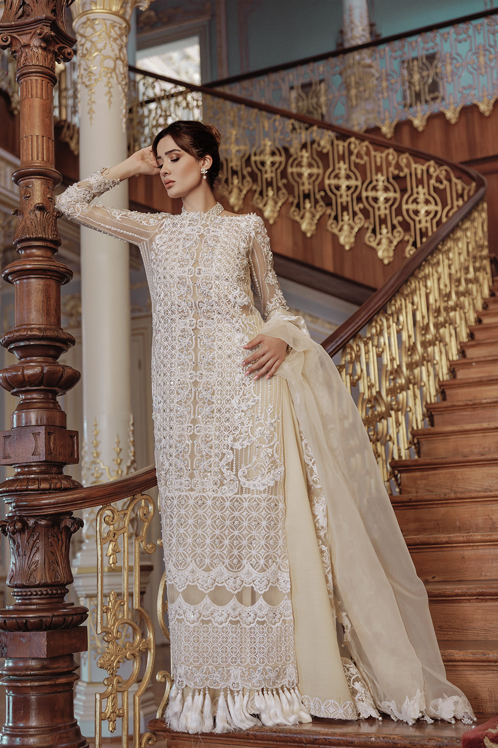 Lumiere By Saira Rizwan Embroidered Organza 3Pc Suit SR-04 - Riwayat-e-khas