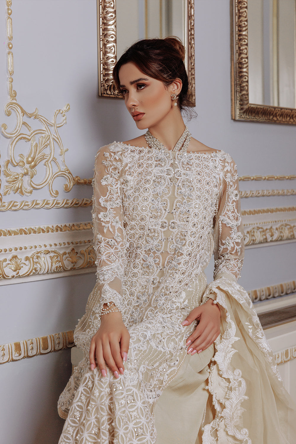 Lumiere By Saira Rizwan Embroidered Organza 3Pc Suit SR-04 - Riwayat-e-khas