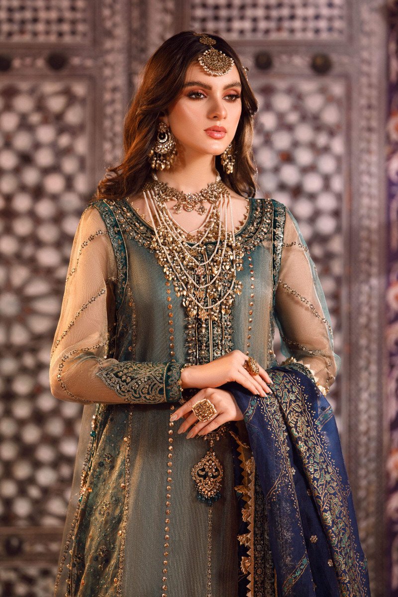 Maria.B MBROIDERED – Peacock Shades (BD-2508) - Riwayat-e-khas