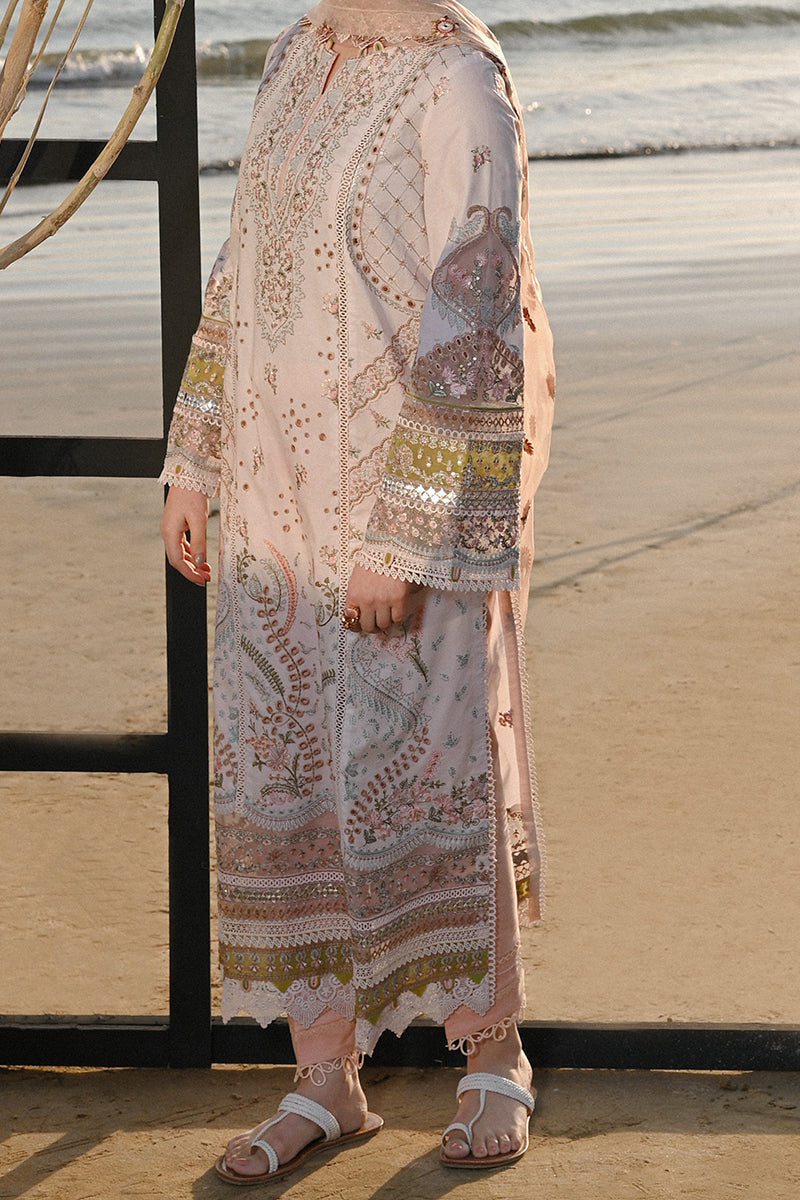 Qalamkar - SAAHIL LUXURY LAWN’23 - SP-14 BRIA - TC-357 - Riwayat-e-khas