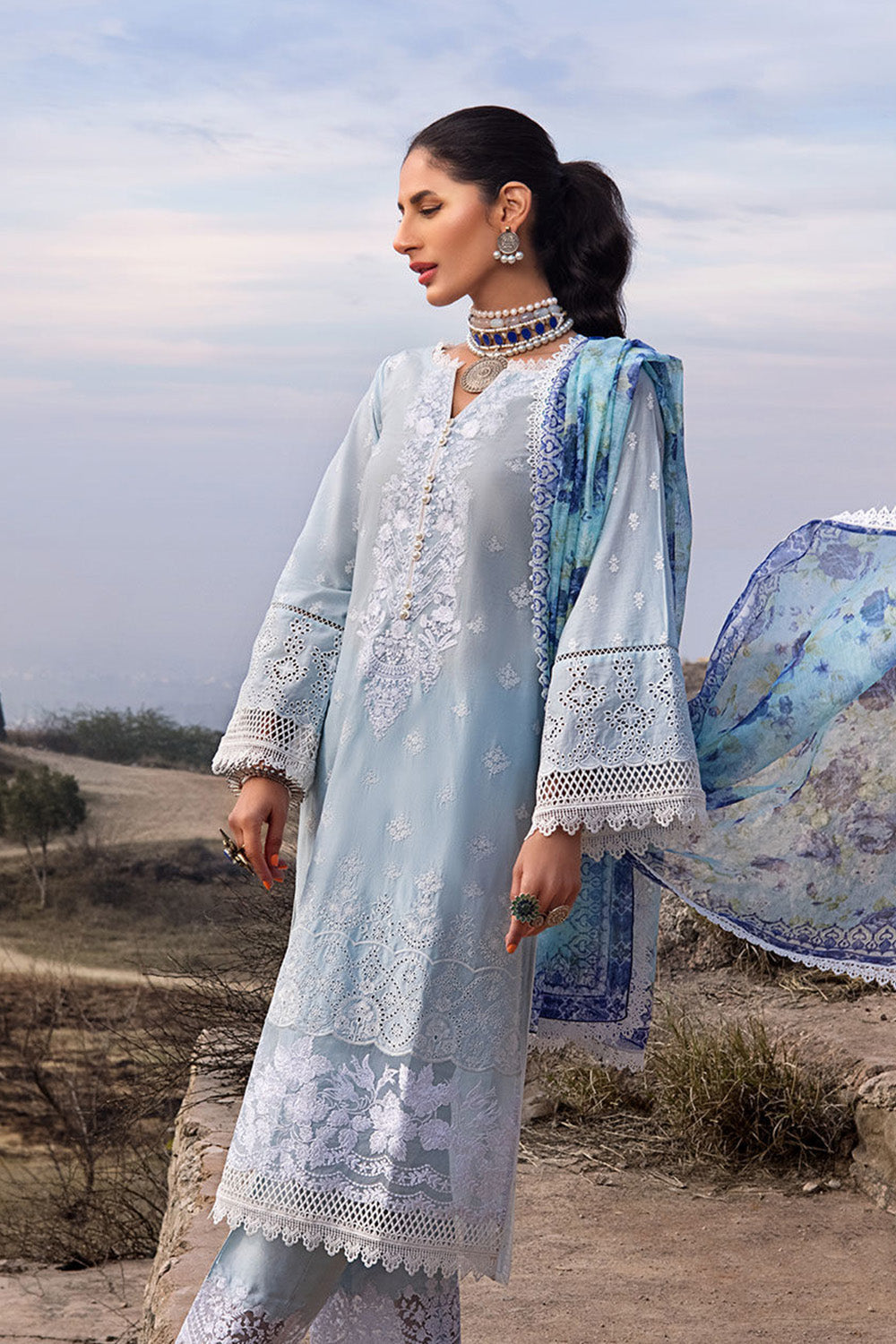 Zainab Chottani Luxury Chikankari Lawn Collection 2022 - AZAL 1-B - TC-71 - Riwayat-e-khas