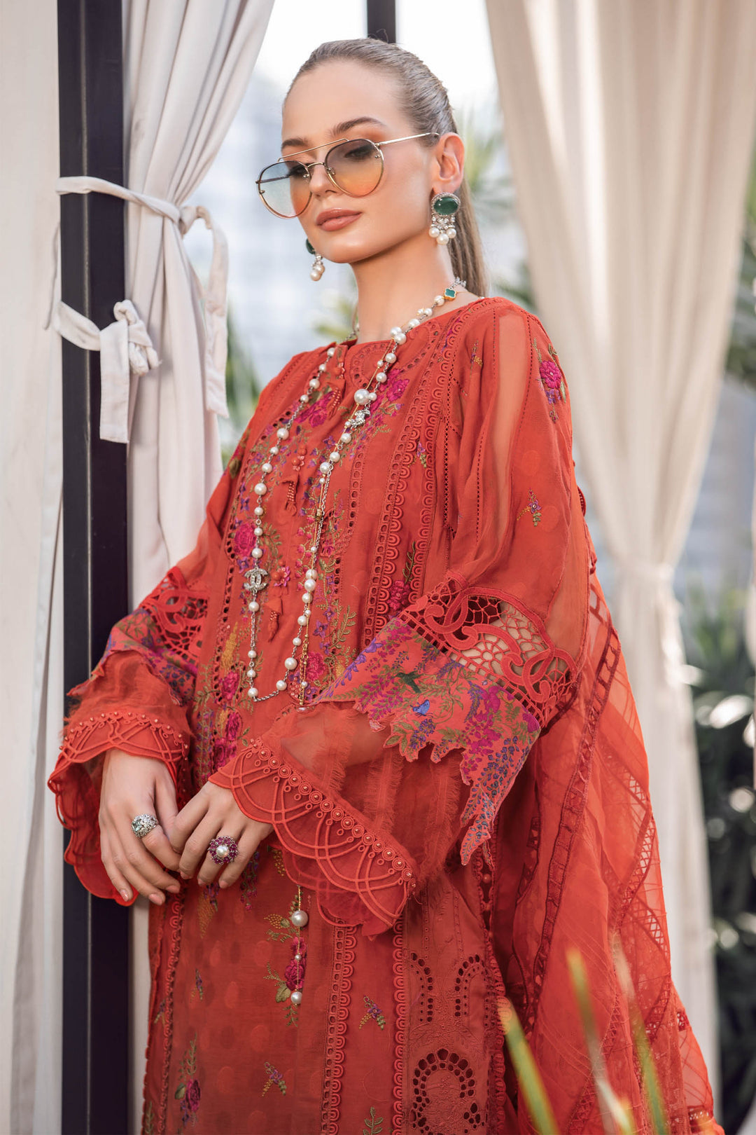 MARIA B EID COLLECTION EL-23-03-Brunt Orange - Riwayat-e-khas
