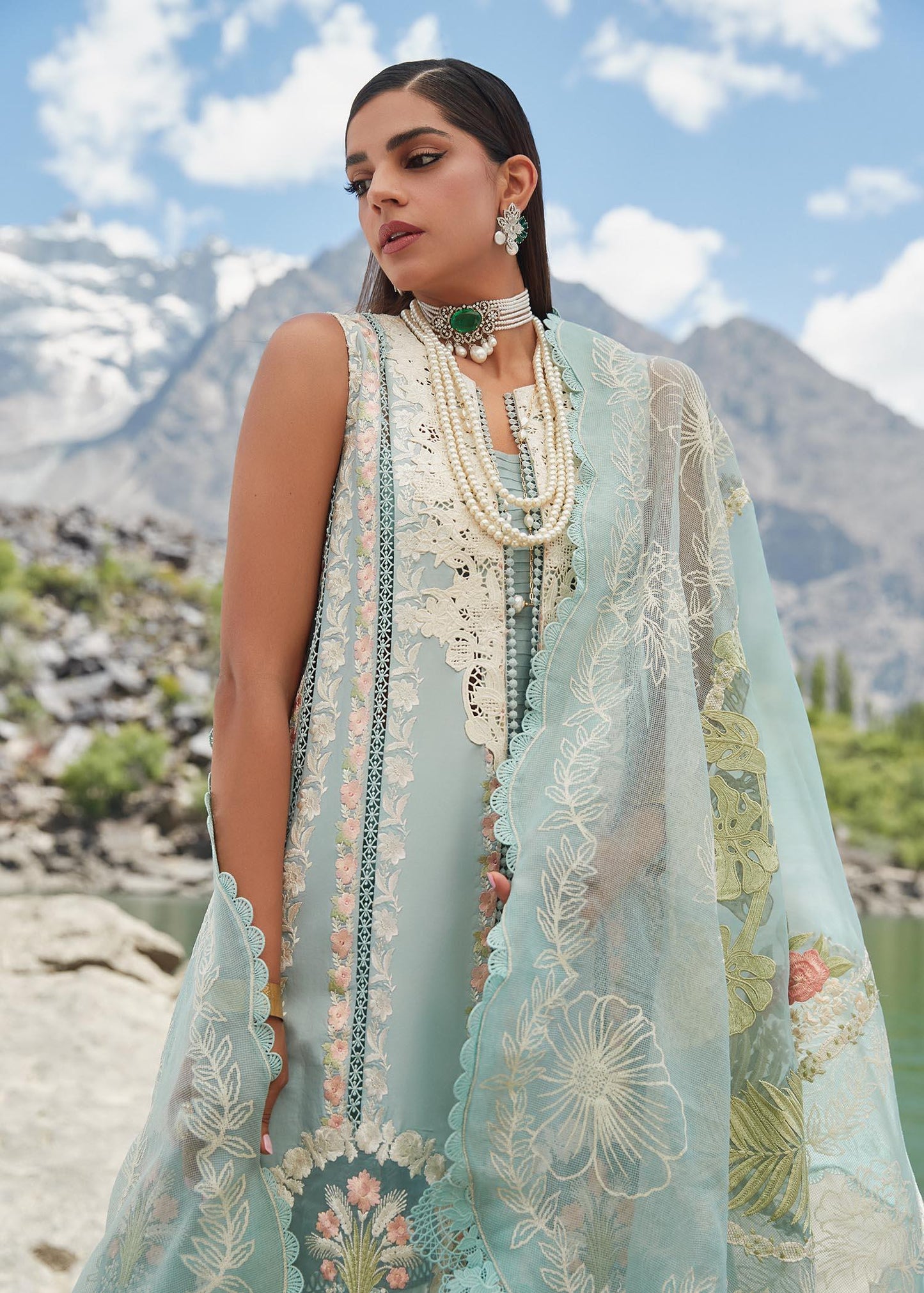 CRIMSON LUXE LAWN Chikkankari Affair - D2 A Stitched - Riwayat-e-khas