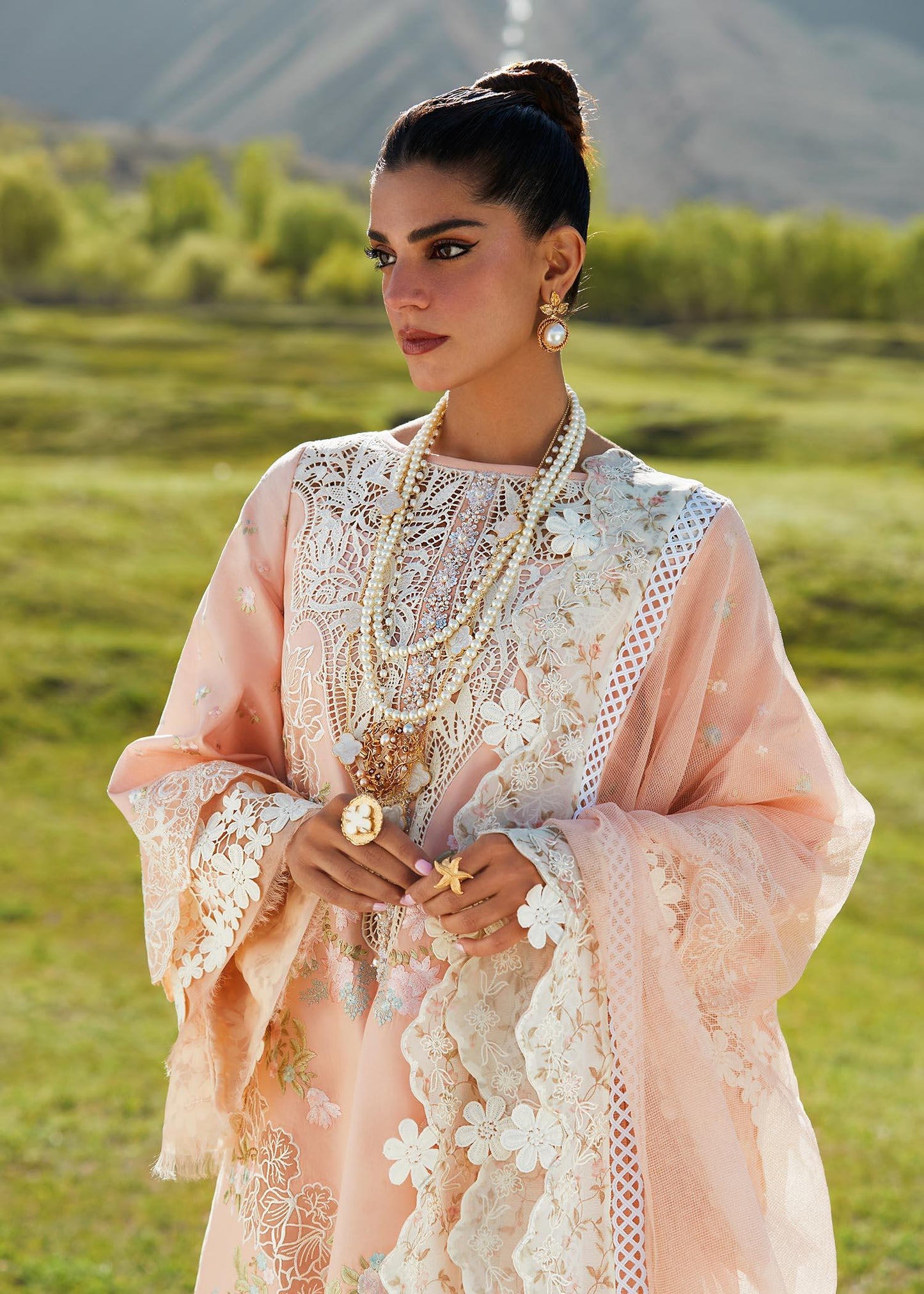 CRIMSON LUXE LAWN Summer in the Meadows - D1 B Stitched - Riwayat-e-khas
