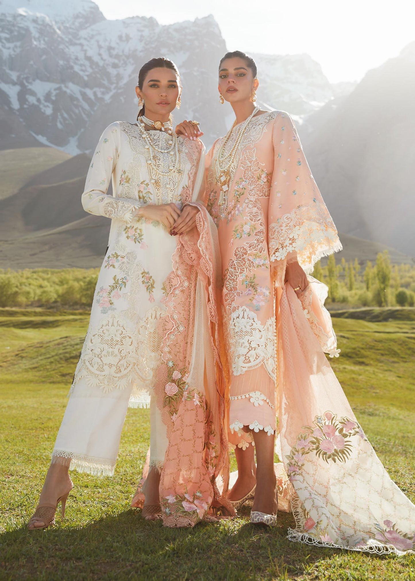 CRIMSON LUXE LAWN Summer in the Meadows - D1 B Stitched - Riwayat-e-khas