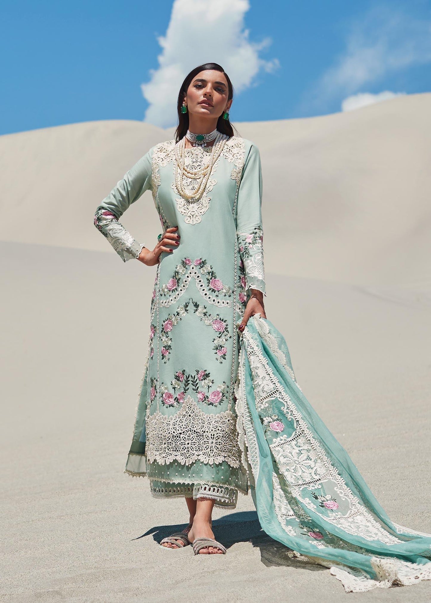 CRIMSON LUXE LAWN Serendipity - D3 B Stitched - Riwayat-e-khas