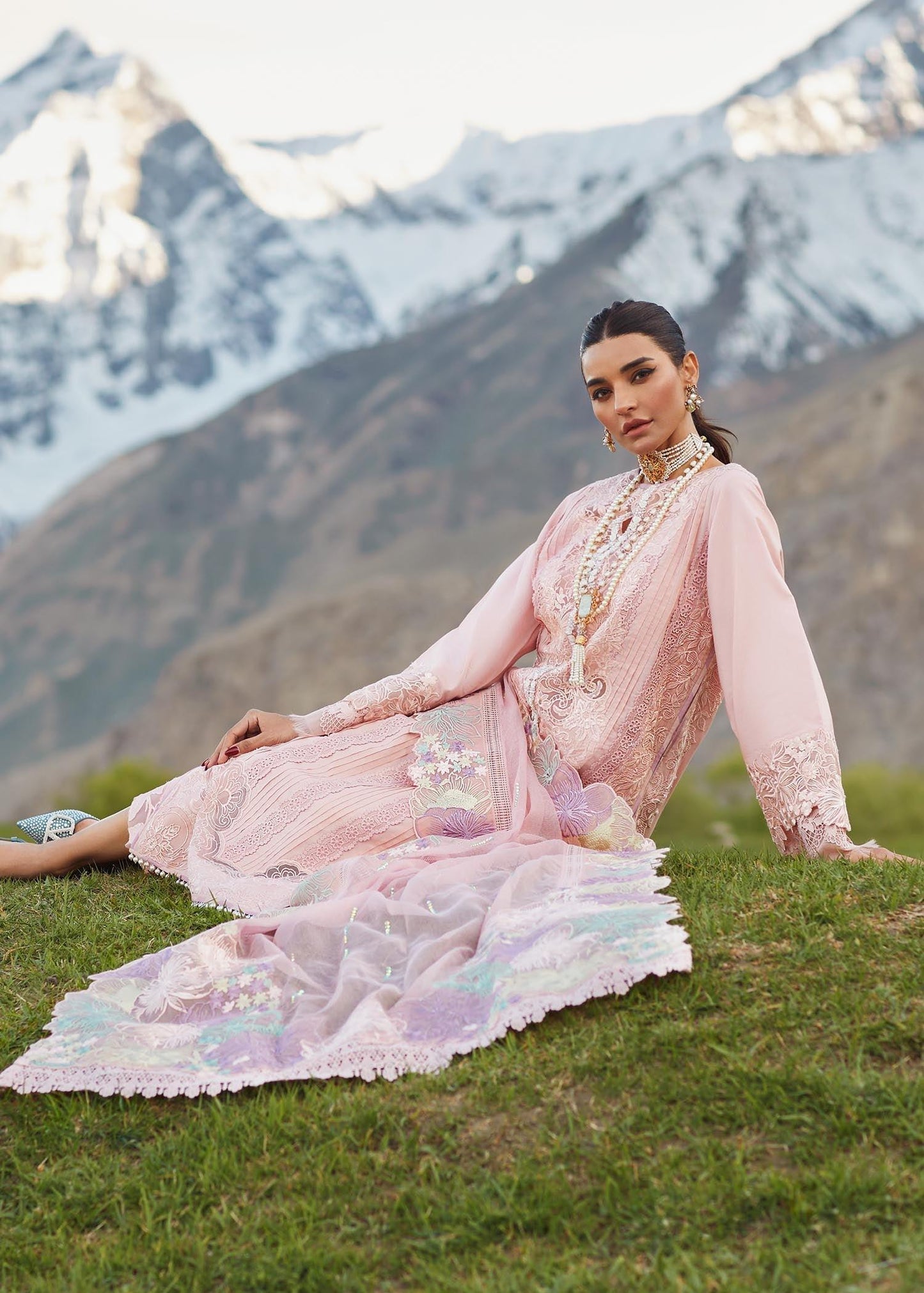 CRIMSON LUXE LAWN Pleated Perfection - D4 B STITCHED - Riwayat-e-khas